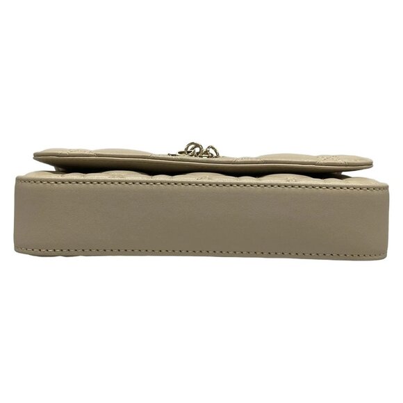 Auth DIOR/ChristianDior My Dior - Dior Talk phone bag - Gray Beige Lambskin - Picture 7 of 16